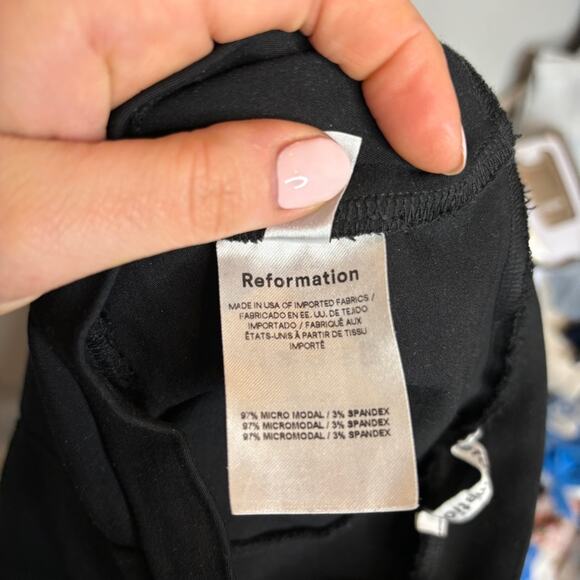 Reformation Fletcher Pant Stretchy Split Hem Pull On Trousers - Picture 9 of 11